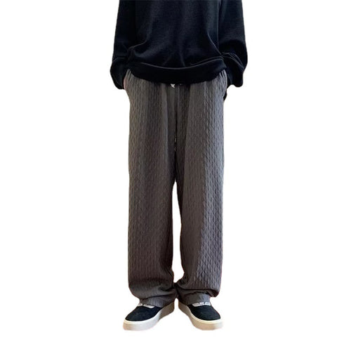Jacquard Rhombus Draped Casual Pant
