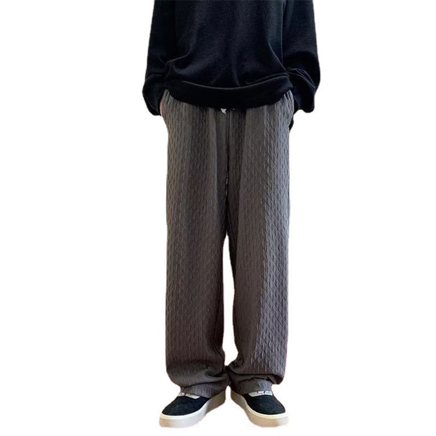 Jacquard Rhombus Draped Casual Pant