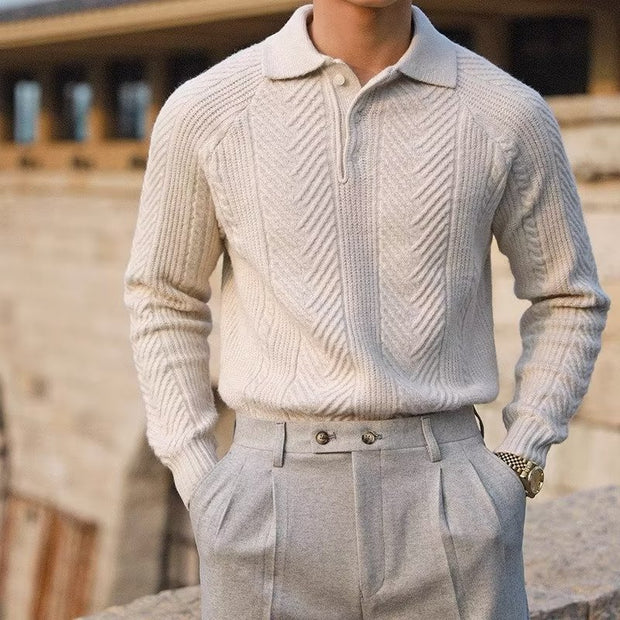 Knitted Lapel Sweater