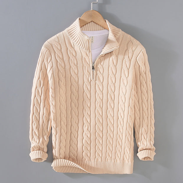 Loose Knit Zip Pullover