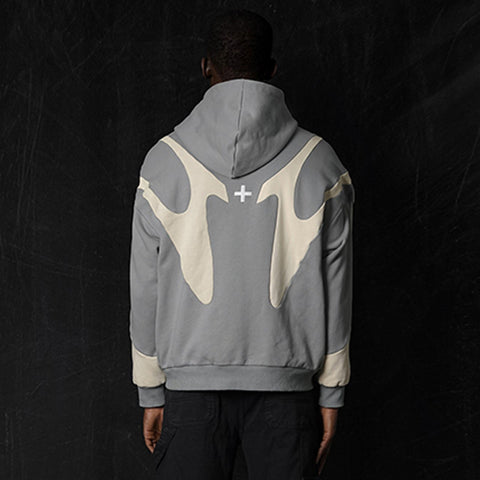 Geometric Pattern Zipper Hoodie