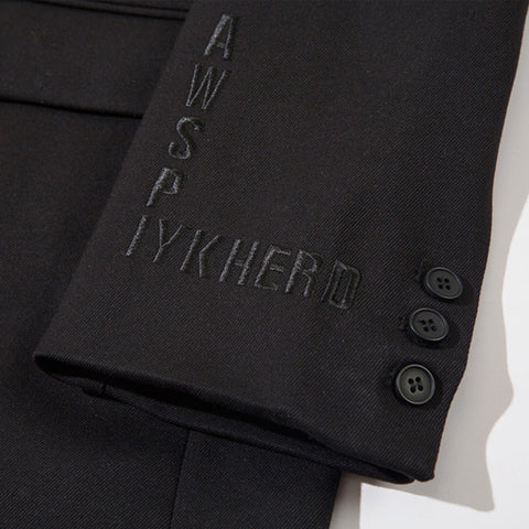 Black Embroidered Decorative Blazer