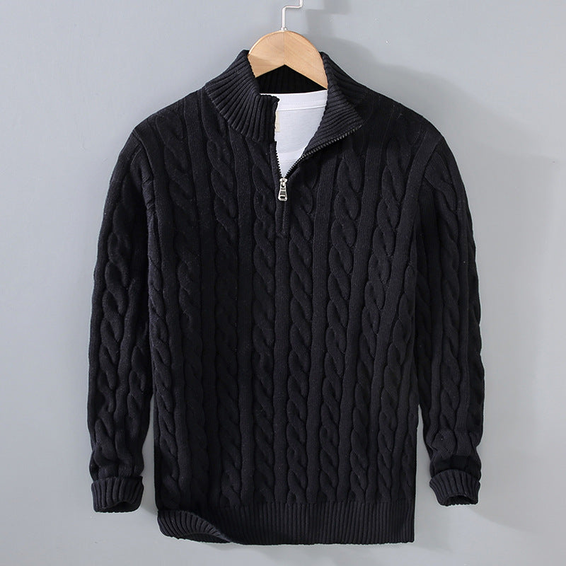 Loose Knit Zip Pullover