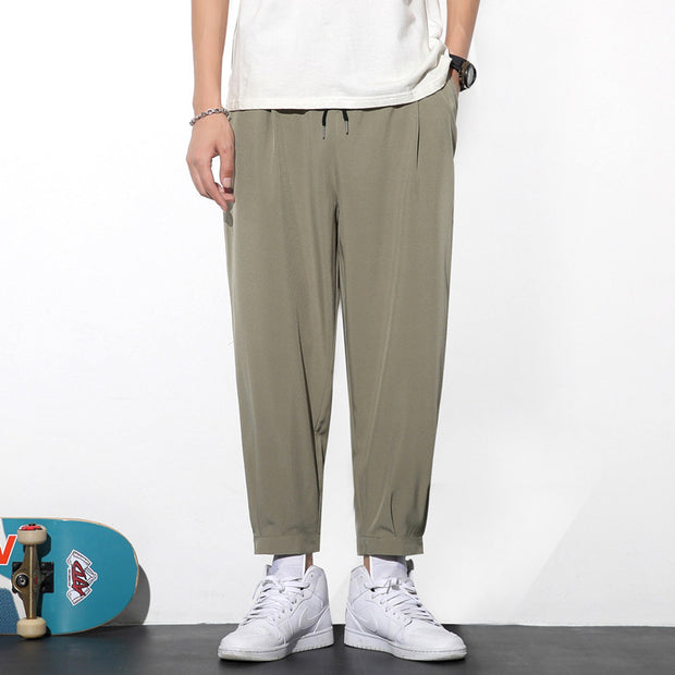 Summer Ice Silk Drawstring Jogger Pant
