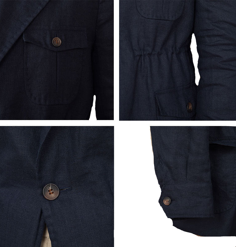 Tailored Retro Casual Linen Jacket