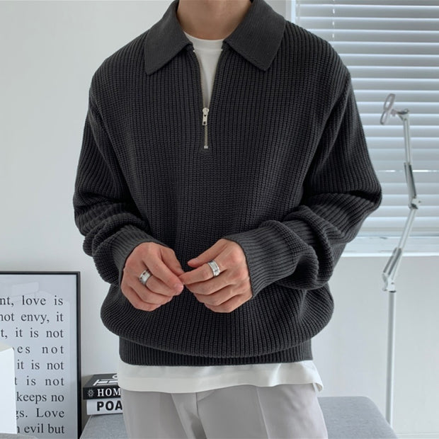 Lapel Knit Sweater