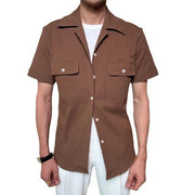 Cuban Collar Short Sleeve Shirt