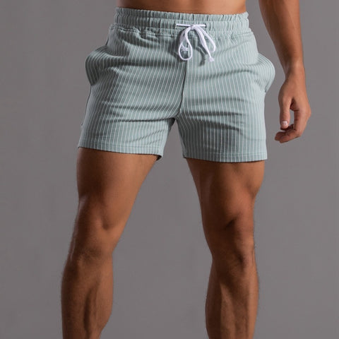 Vertical Stripe Cotton Fitness Running Short