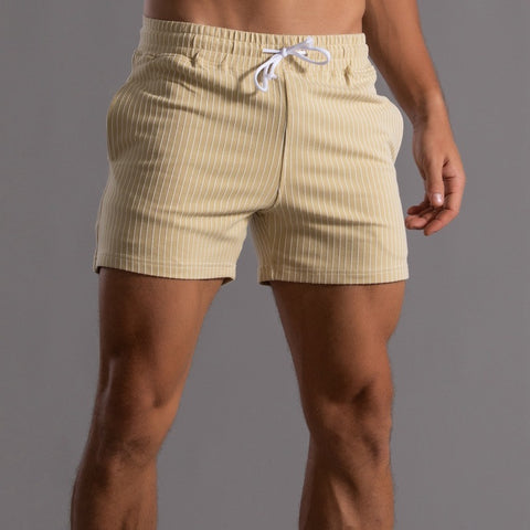 Vertical Stripe Cotton Fitness Running Short