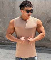 Men's Quick-Dry Striped Workout Vest – Sleeveless Summer Training Top