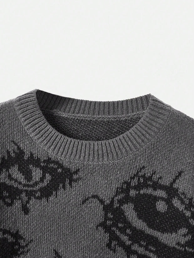 Versatile Contrast Color Knitted Sweater
