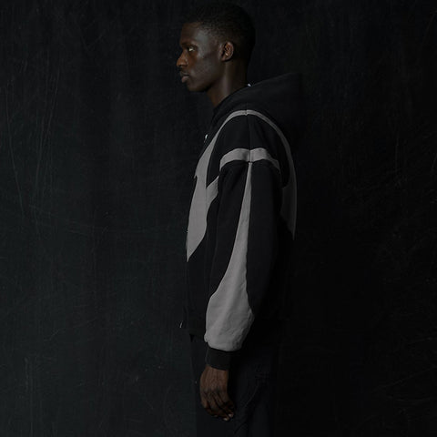 Geometric Pattern Zipper Hoodie