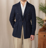 Tailored Retro Casual Linen Jacket